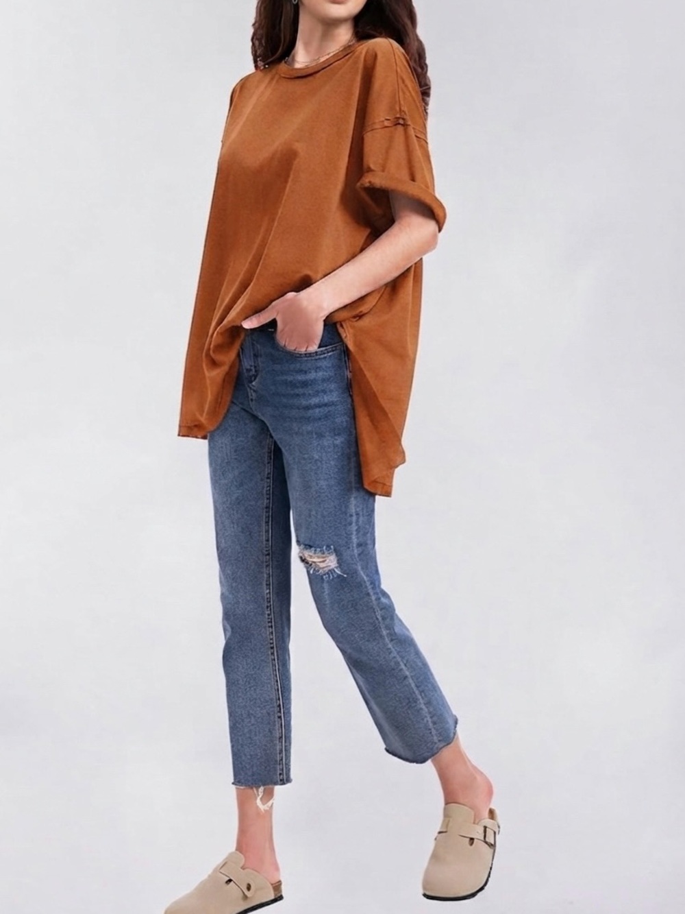 Oversized Rust Orange Tee